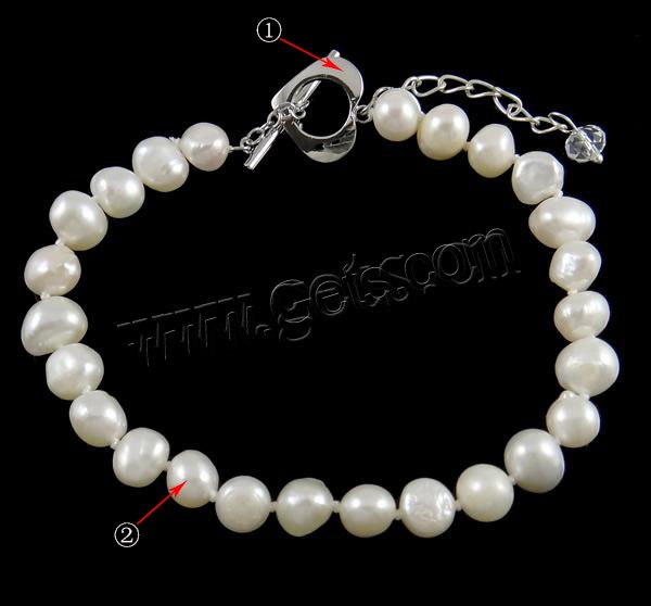 Freshwater Pearl Bracelet, different styles for choice, more colors for choice, 6mm, 7-8mm, Length:7.5 , Sold By Strand