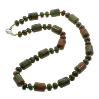 Ruby in Zoisite Necklace, zinc alloy lobster clasp, Column  Approx 17 Inch 