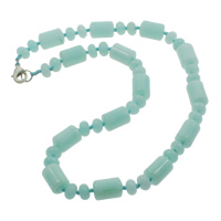Aquamarine Necklace, zinc alloy lobster clasp, Column, natural, March Birthstone  Approx 17 Inch 