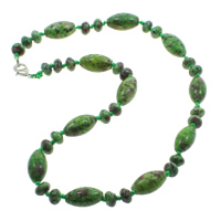 Ruby in Zoisite Necklace, zinc alloy lobster clasp, Oval  Approx 16.5 Inch 