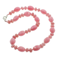 Rhodochrosite Necklace, zinc alloy lobster clasp, natural  Approx 17 Inch 