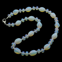 Sea Opal Necklace, zinc alloy lobster clasp  Approx 17 Inch 