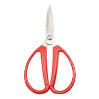 Scissors, Stainless Steel, with Plastic, red 