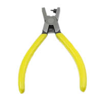 Iron Hole Punch Plier, with PC Plastic, plated, with letter pattern, yellow, nickel, lead & cadmium free 2mm 