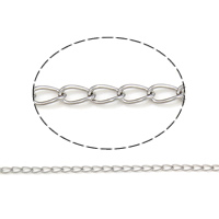 Stainless Steel Oval Chain, 304 Stainless Steel, twist oval chain, original color 