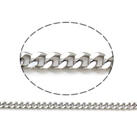 Stainless Steel Curb Chain, 304 Stainless Steel, original color 