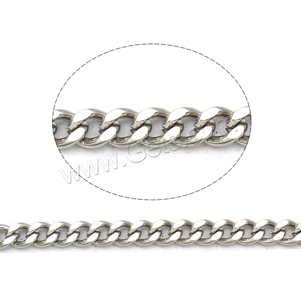 Stainless Steel Curb Chain, 304 Stainless Steel, different size for choice, original color, Sold By m