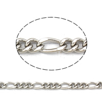 Stainless Steel Figaro Chain, 304 Stainless Steel original color 