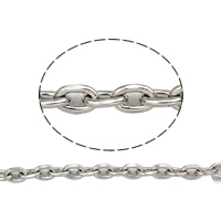 Stainless Steel Oval Chain, 304 Stainless Steel, original color, 4.5*6.6mm 
