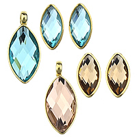 Fashion Stainless Steel Jewelry Sets, pendant & earring, with Crystal, Horse Eye, gold color plated, faceted Approx 5mm 