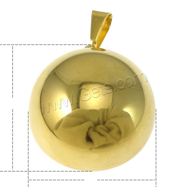 Fashion Stainless Steel Jewelry Sets, pendant & earring, Dome, gold color plated, different size for choice, Sold By Set