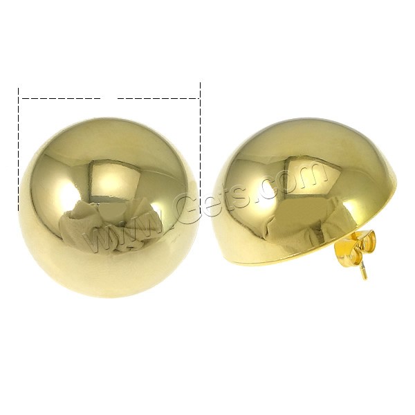 Fashion Stainless Steel Jewelry Sets, pendant & earring, Dome, gold color plated, different size for choice, Sold By Set