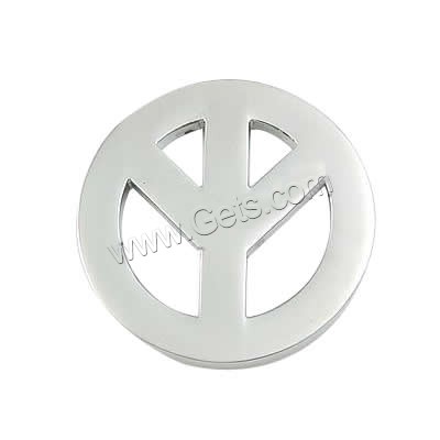 Stainless Steel Tag Charm, Peace Logo, Customized, original color, 20x20x2mm, Sold By PC