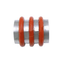 Stainless Steel Tube Beads, with Rubber, original color Approx 6mm 
