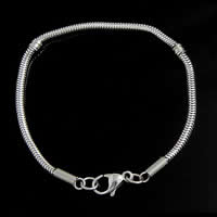 Stainless Steel European Bracelet Chain, original color, 3.2mm 
