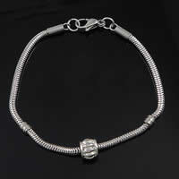 316 Stainless Steel European Bracelet, Drum, original color about 7.5 Inch 