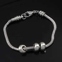 316 Stainless Steel European Bracelet, Rondelle, original color Approx 7.5 Inch 