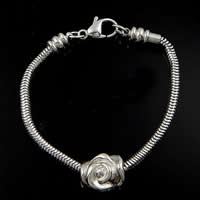 316 Stainless Steel European Bracelet, Flower, original color Approx 7.5 Inch 