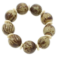Wrist Mala, Bodhi Root, with Coco, Round, Buddhist jewelry, coffee color, 24mm Approx 7.5 Inch 