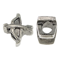 Zinc Alloy European Beads, Arrow, silver color plated, without troll & blacken Approx 4.5mm 