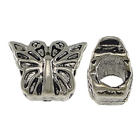 Zinc Alloy European Beads, Butterfly, silver color plated, without troll & blacken Approx 4.5mm 