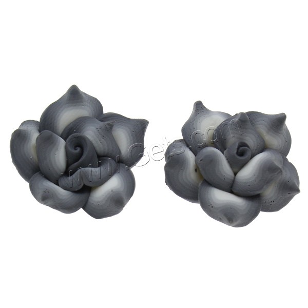 Granos de arcilla de polímero flor, Arcilla polimero, hecho a mano, diverso tamaño para la opción, gris, agujero:aproximado 1mm, Vendido por UD