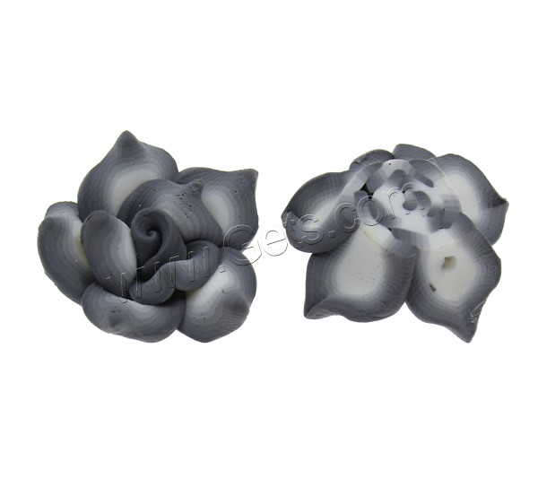 Granos de arcilla de polímero flor, Arcilla polimero, hecho a mano, diverso tamaño para la opción, gris, agujero:aproximado 1mm, Vendido por UD