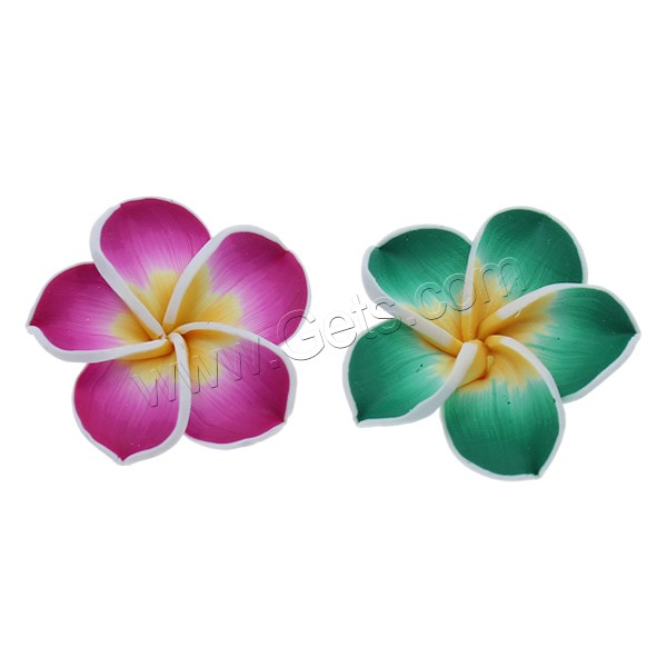 Flower Polymer Clay Beads, plumeria, handmade, different size for choice, more colors for choice, Hole:Approx 1.5mm, Sold By PC