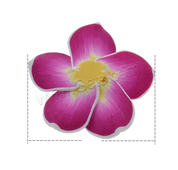 Flower Polymer Clay Beads, plumeria, handmade, different size for choice, more colors for choice, Hole:Approx 1.5mm, Sold By PC