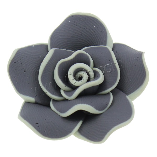 Цветочные бусины из полимерной глины, полимерный клей, Форма цветка, Связанный вручную, разный размер для выбора, серый, отверстие:Приблизительно 2mm, продается PC