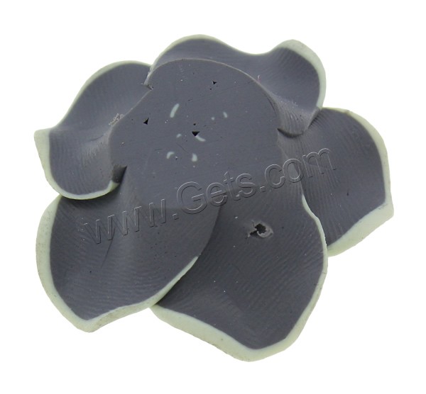 Flower Polymer Clay Beads, handmade, different size for choice, grey, Hole:Approx 2mm, Sold By PC
