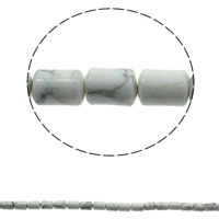 Natürlicher weißer Türkis Perle, Zylinder, 10x14mm, Bohrung:ca. 1mm, Länge:ca. 15.7 ZollInch, ca. 28PCs/Strang, verkauft von Strang