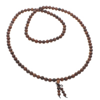 108 Mala Beads, Red Sandalwood, with nylon elastic cord, Round, Buddhist jewelry, red coffee color, 9mm Approx 33 Inch 