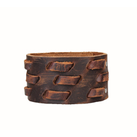 Cowhide Bracelets, with Stainless Steel, adjustable, 40mm Inch 