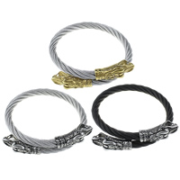 Stainless Steel Bangle, Dragon, plated, adjustable & blacken 6mm, Inner Approx Approx 7 Inch 