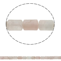 Natürliche Rosenquarz Perlen, Zylinder, 10x14mm, Bohrung:ca. 1mm, Länge:ca. 15.3 ZollInch, ca. 28PCs/Strang, verkauft von Strang