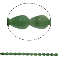 Зеленый авантюрин, Каплевидная форма, натуральный отверстие:Приблизительно 1mm, длина:Приблизительно 15.7 дюймовый, Приблизительно 28ПК/Strand, продается Strand