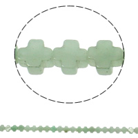 Green Aventurine Bead, Cross, natural Approx 1mm Approx 16 Inch, Approx 