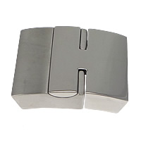 Rechteck Edelstahl Magnetverschluss, plattiert, keine, 28x20x9mm, Bohrung:ca. 17x5mm, verkauft von PC