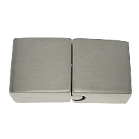 Rechteck Edelstahl Magnetverschluss, plattiert, keine, 23x12x5mm, Bohrung:ca. 10x3mm, verkauft von PC