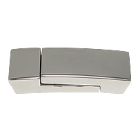 Rechteck Edelstahl Magnetverschluss, plattiert, keine, 24x8x7mm, Bohrung:ca. 5.5X3mm, verkauft von PC