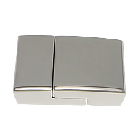 Rechteck Edelstahl Magnetverschluss, plattiert, keine, 22x14x7mm, Bohrung:ca. 12x3.5mm, verkauft von PC