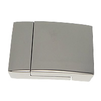Rechteck Edelstahl Magnetverschluss, plattiert, keine, 23.5x18x5mm, Bohrung:ca. 15.5x2.5mm, verkauft von PC