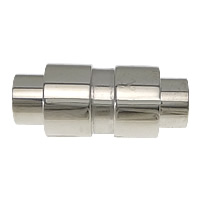 Round Stainless Steel Magnetic Clasp, Column, plated Approx 6mm 