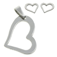 Fashion Stainless Steel Jewelry Sets, pendant & earring, Heart, original color  Approx 