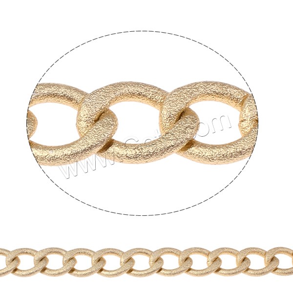 Aluminum Twist Oval Chain, gold color plated, different size for choice, nickel, lead & cadmium free, Sold By m