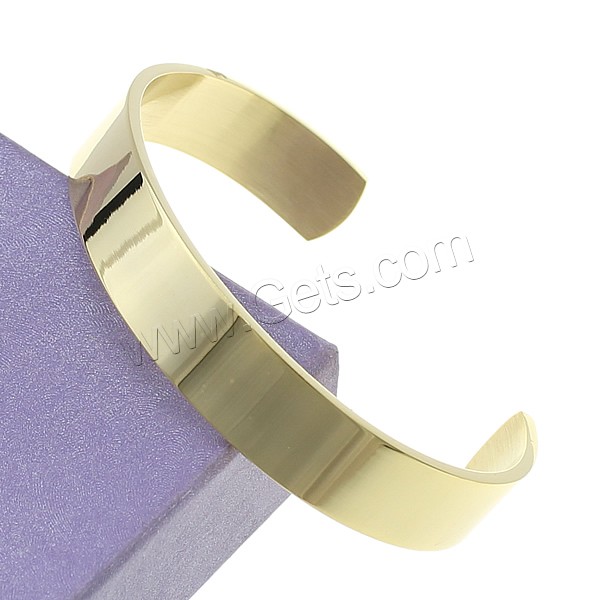 Stainless Steel Cuff Bangle, plated, open & different size for choice, more colors for choice, Sold By PC