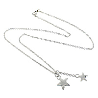 Stainless Steel Jewelry Necklace, Star, oval chain, original color  Approx 23 Inch 