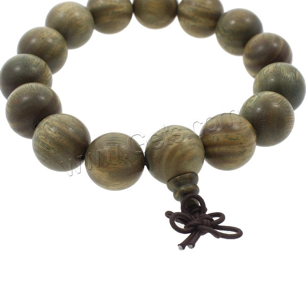 Wrist Mala, Aloewood, with nylon elastic cord, Round, Buddhist jewelry & different size for choice, Length:Approx 7.5 Inch, Sold By Strand