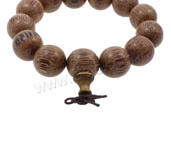 Wrist Mala, Aloewood, with nylon elastic cord, Round, Buddhist jewelry & different size for choice, coffee color, Length:Approx 7.5 Inch, Sold By Strand